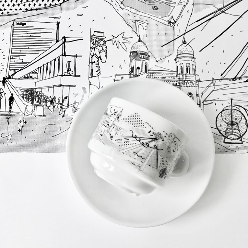 Ilustrácia Bratislavy - porcelánová šálka 5